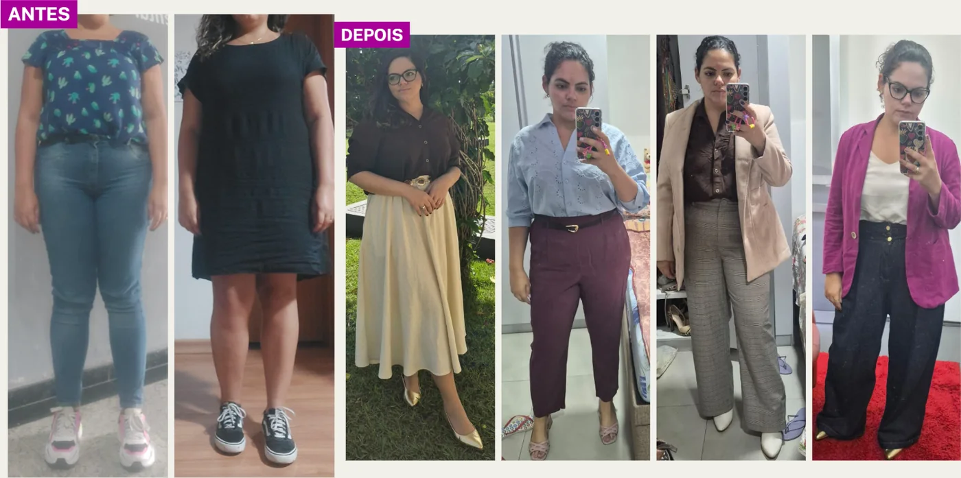 Thaiane antes e depois da consultoria com Ingrid Cardoso